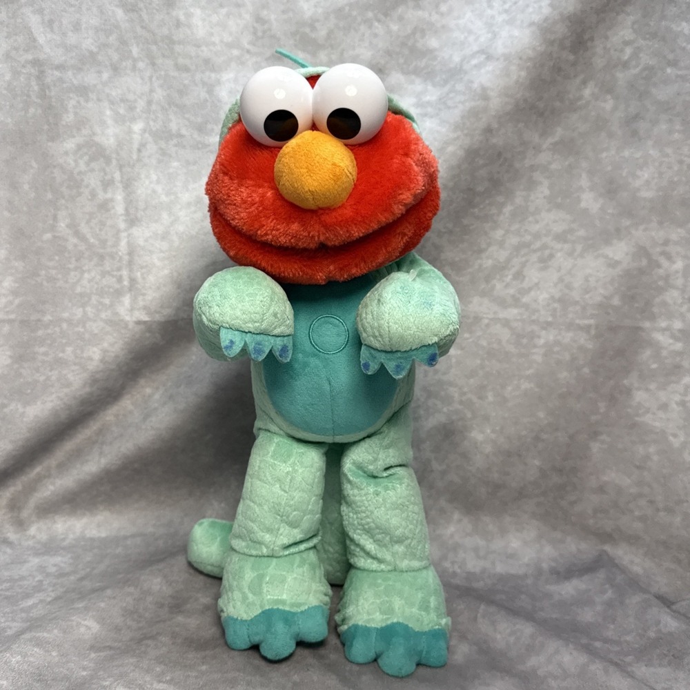 Sesame Street Elmo Dinosaur Costume Dino Stomp Plush Toy Interactive Dance WORKS